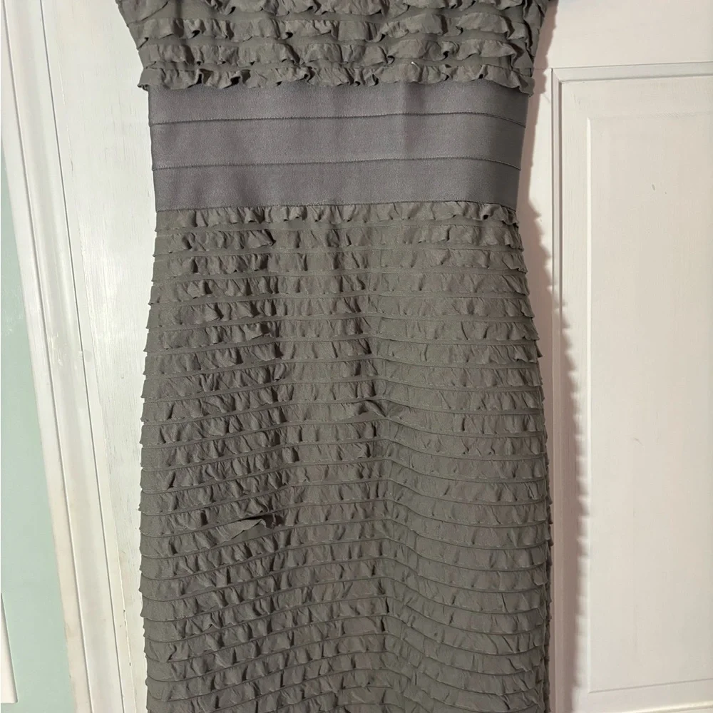 Max Studio Gray Ruffle Dress - Picture 8 of 9